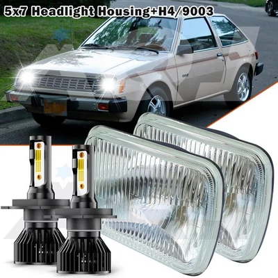 Pair 5x7" 7x6" Headlights High/Low Beam 6000K White For Dodge Colt 1979-1988 - Image 1 of 4
