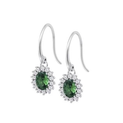 Orecchini Donna Lotus Silver LP3459-4/11 In Argento Con Zircone Ovale Verde - Immagine 1 di 3