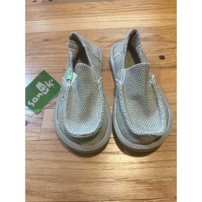 Sanuk Vagabond Niños EE. UU. Niños 1 Zapatos de Lona Sandalias Sin Cordones Beige  Foto 1 de 4