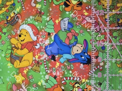 Tecido 100% algodão personalizado Disney Winnie The Pooh 1/4 jarda 9x56 Natal - Imagem 1 de 2