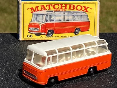 Vintage Lesney Matchbox No. 68 Mercedes Coach With Original Box HO Scale Diecast - Image 1 of 4