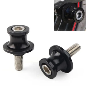 2ⅹCNC Schwingenspulen Slider Stand Schrauben 8MM für KAWASAKI ZX6R 12-21 Schwarz - Picture 1 of 9