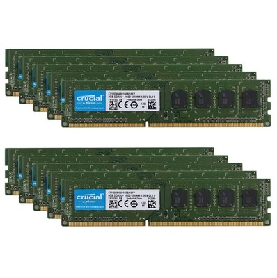 Lot Crucial 4pcs 8GB PC3L 12800U 2RX8 DDR3 1600MHz  Memory RAM DIMM Desktop - Image 1 of 4