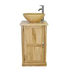 Cloakroom Bathroom Vanity Unit Oak Golden Onyx Wash Stand and Basin Set 309