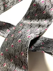 EMILIO PUCCI FIRENZE VINTAGE JACQUARD KÜNSTLERISCHES MUSTER KRAWATTE GEWEBT ITALIEN GRAU - Bild 1 von 15