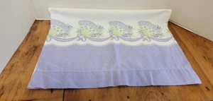 Vintage Feed Sack Pillowcase Purple White Fan & Flowers 34"X 21" - Picture 1 of 6