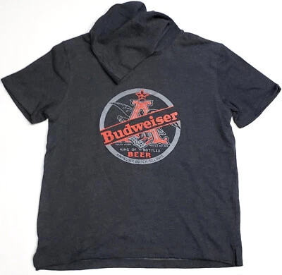 BUDWEISER Sudadera con Capucha Manga Corta Anheuser Busch Cerveza Sudadera con Capucha Para Hombre GRANDE Foto 1 de 2