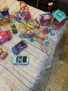 POLLY POCKET VINTAGE LOT accessories, cars, houses, dolls, 