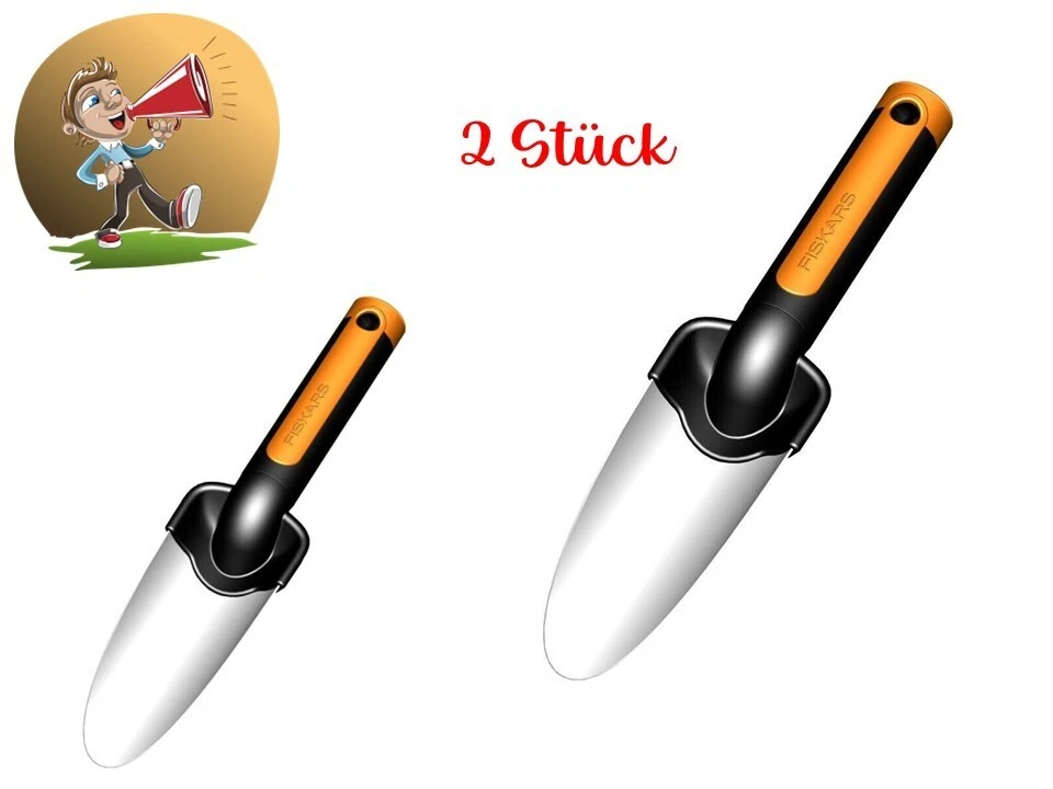 2 Stück Fiskars Pflanzkelle Premium 27cm - Kelle - Gartenschaufel Stahl/Schwarz - Bild 1 von 1