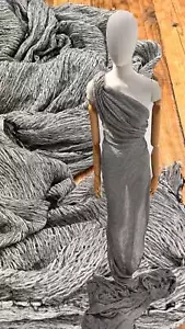 Black White Linen Fabric By 2 Meters, Organic Cotton Fabric, Textured Handloom - Picture 1 of 11