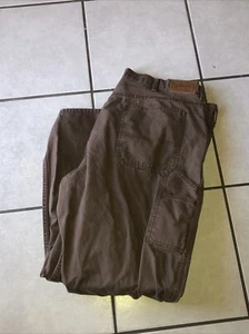 CE Schmidt Workwear Mens Carpenter Pants 46x32 Brown Canvas Rugged Tough Clean - Picture 1 of 14