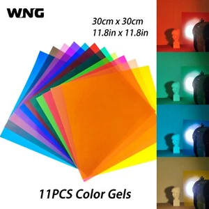 11Pcs Color Correction Gel 11.8"x11.8" Light Filter Transparent Color Film - Picture 1 of 23