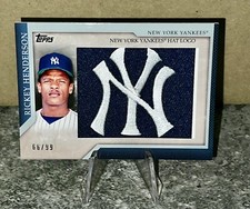 Rare 2010 Topps Hat Logo Relic /99 Rickey Henderson Thick Card MHR-111