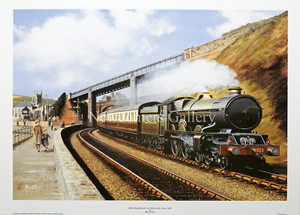 King Edward ll at Teignmouth GWR 6000 Class 6023 1930 Train Print By Barry Price