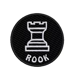 White Rook Chess Piece Patch Embroidered Iron-on Applique - Picture 1 of 12