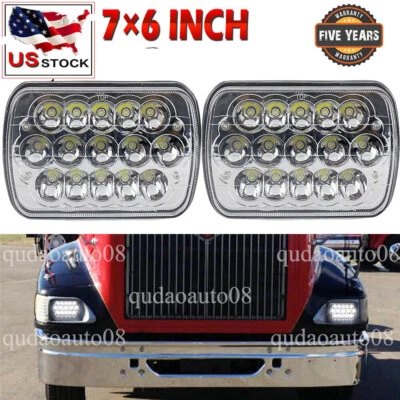 Fit International Harvester Truck DOT 7x6" 5x7" LED Headlights Sealed Hi/Lo Beam - Image 1 of 4