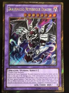 Yu-Gi-Oh! TCG Dragonecro Nethersoul Dragon PGLD-EN015 1st Edition Gold Secret - Picture 1 of 2