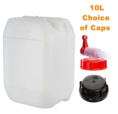 Jerry Can 10 Litre 10L Water / Fuel Container Food Safe Tamper Caps or Tap Caps - Image 1 of 3