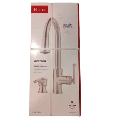 SWEETDEALALABAMA Pfister High Arc Antrom Single Head Pull-Down Faucet w/ Soap Dispenser F5297AOGS
