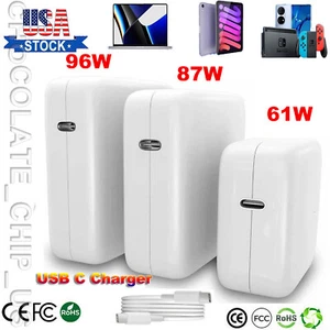 PD 87W 96W 140W USB-C Type C Power Adapter Charger For Apple MacBook Air/Pro 16" - Picture 1 of 26
