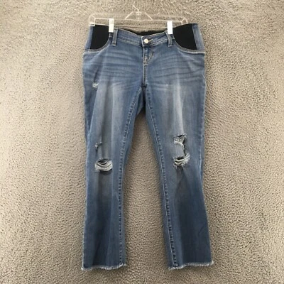 Ingrid & Isabel Maternity Under Belly Vintage Straight Crop Jeans Womens 2 Blue - Image 1 of 4