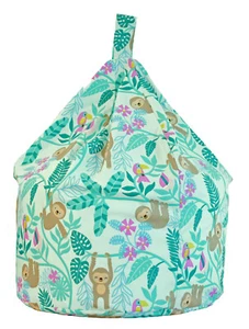 Bean Lazy ® 100% Cotton Child Size Green Sloth Bean Bag With Filling - Picture 1 of 4