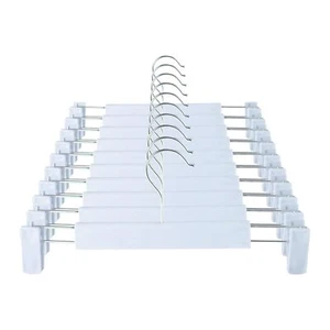 10 Pack Adjustable Clip Clothes Pants Hanger Trousers Skirt Dress Slack Rack - Picture 1 of 7