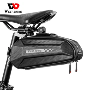 WEST BIKING Bike Saddle Bag Impermeable Hard Shell Bicycle Cycling Seat Tail Bag - Imagen 1 de 12