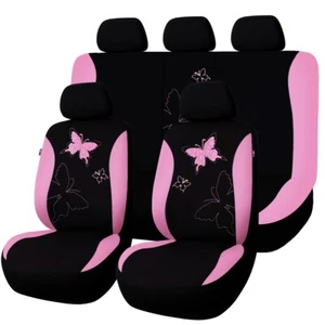 Universal Car Seat Covers Front Rear Split For Women Girl Butterfly Mesh Fashion - Picture 1 of 12