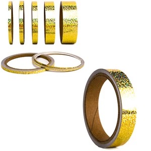 Zierstreifen Oilslick Glitzer Gold 25mm Deko Autodekor Streifen Bastelfolie - Picture 1 of 11