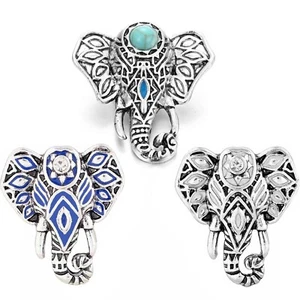 Elephant Snap Jewelry Ginger Charm 20MM Button Fits Custom Necklaces, Bracelets - Picture 1 of 13