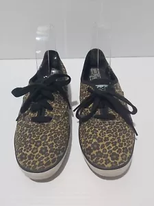 Keds Womens Floral Leopard Print Canvas Runner Size 7M Laceup - Picture 1 of 9