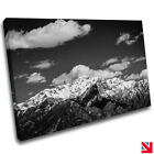 ALPS GREYSCALE MOUNTAINS CLOUDS CANVAS Wall Art Picture Print