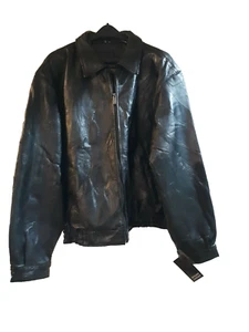 LEGACY Leather Biker Jacket Black Patchwork Design Size 4XL New With Tags - Picture 1 of 12