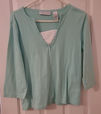 Top de mujer First Issue cuello en V con mangas 3/4 Foto 1 de 4