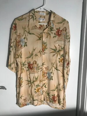 Pierre Cardin: SHORT SLEEVE ALOHA SHIRT: BEAUTIFUL BATHING SUIT WOMEN: MEN LARGE - Image 1 of 4