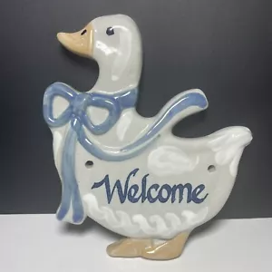Louisville Stoneware Gaggle of Geese Welcome Wall Hanging Plaque Goose - Picture 1 of 5