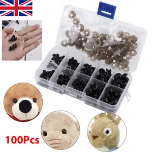 Safety Eyes for Crochet Toys 100X Doll Eyes and Noses Craft Teddy Bear Eyes - Picture 1 of 11