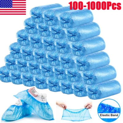 100-1000x Disposable Anti Slip Boot Shoe Covers Overshoes Protective Waterproof - Image 1 of 4