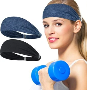 Yoga Running Workout Elastic Sweat Head Band Men Women Sweatband Sports Headband - Picture 1 of 49