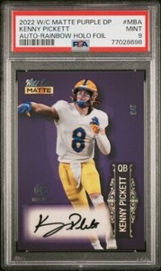 2022 Wild Card Matt Kenny Pickett Rookie Auto  #2/3 PSA 9 Clean First Auto !!!