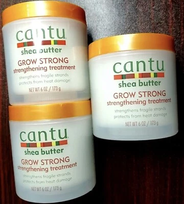 Tratamiento Capilar Fortalecimiento x3 Frascos Cantu Crecer Fuerte 6 Oz Blanco NUEVO Foto 1 de 4