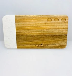 YOUNG LIVING Cutting Board 13” Carved Wood Marble Charcuterie Essential Oil Tray - Picture 1 of 5