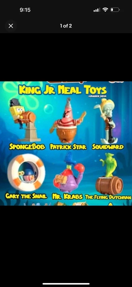 La película de Bob Esponja Burger King 2025 comida para niños 6 juguetes conjunto completo SELLADO NUEVO Foto 1 de 4