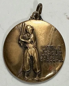 Vintage Little League Baseball Bronze Charm Pendant Collectible 1950’s - Picture 1 of 2