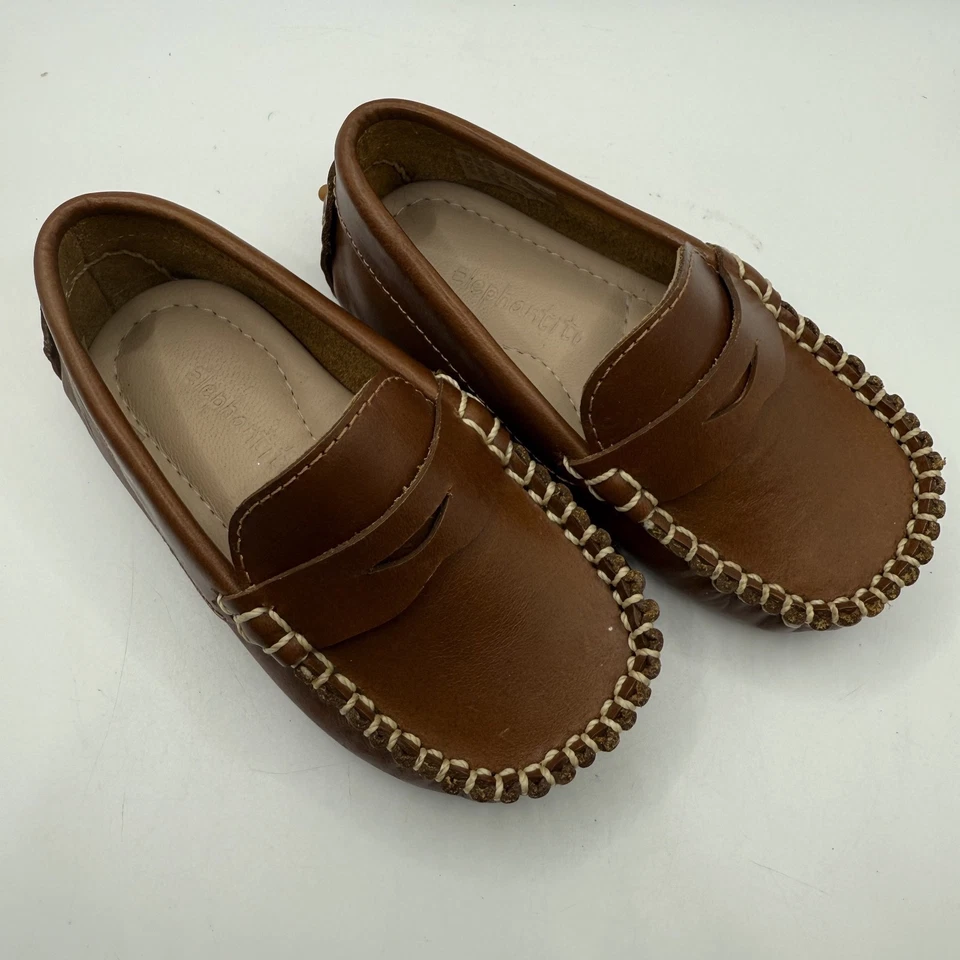 Mocassim Elephantito novo sem caixa Alex Driver couro marrom criança sapato-6.5 RV$79 - Imagem 1 de 4
