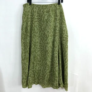 J.Jill A-Line Large (Fits 37 In) Women's Hook Zip Flat Lined Skirt Green - Picture 1 of 14