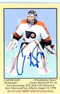 2022-23 PARKHURST HOCKEY MINI AUTOGRAPHED PHILADELPHIA FLYERS Carter Hart - Picture 1 of 2