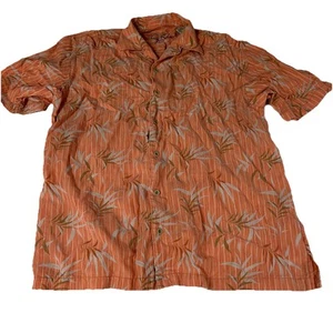 Tommy Bahama Hawaiian Shirt Men’s Size Large Button Down Pink Green Tropic #3991 - Picture 1 of 7