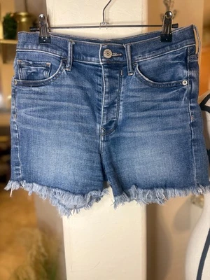 Pantalones cortos de mezclilla Express para mujer de tiro alto talla 0 Foto 1 de 4